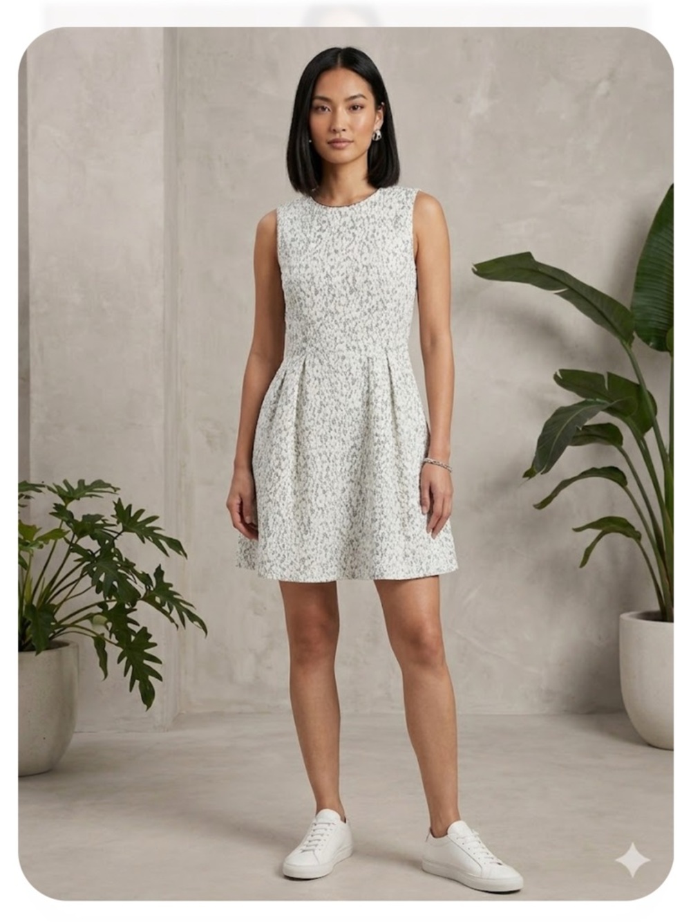 NWOT | Dynamite | Sleeveless White Lace Fit-and-Flare Dress